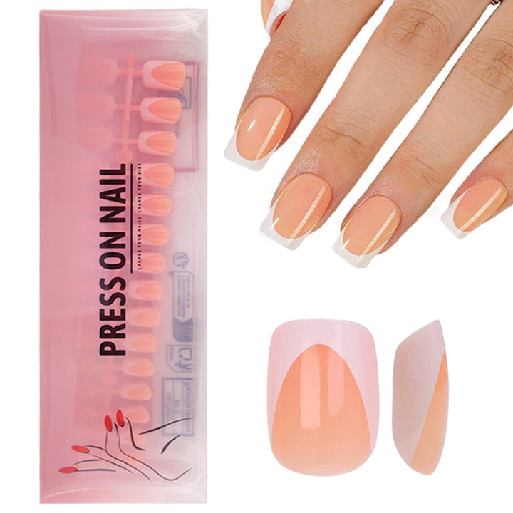 Acrylic nail set with elegant French tips and minimalist designs Stornfield