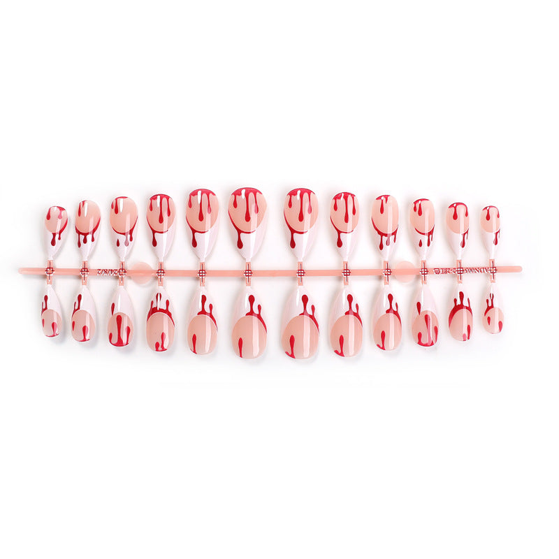 Artistic Blood Drip Themed Press-On Nails Stornfield