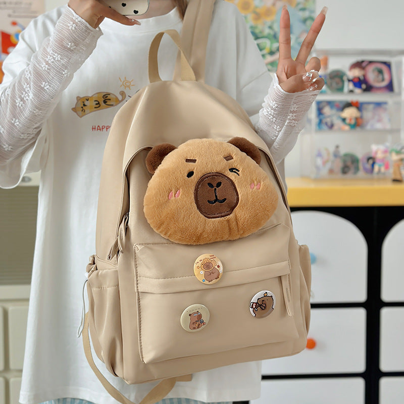 Backpack with Cozy Bear Design and Practical Compartments Stornfield