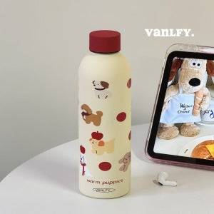 Ladies Insulated Bottle with Playful Dog Motif Stornfield