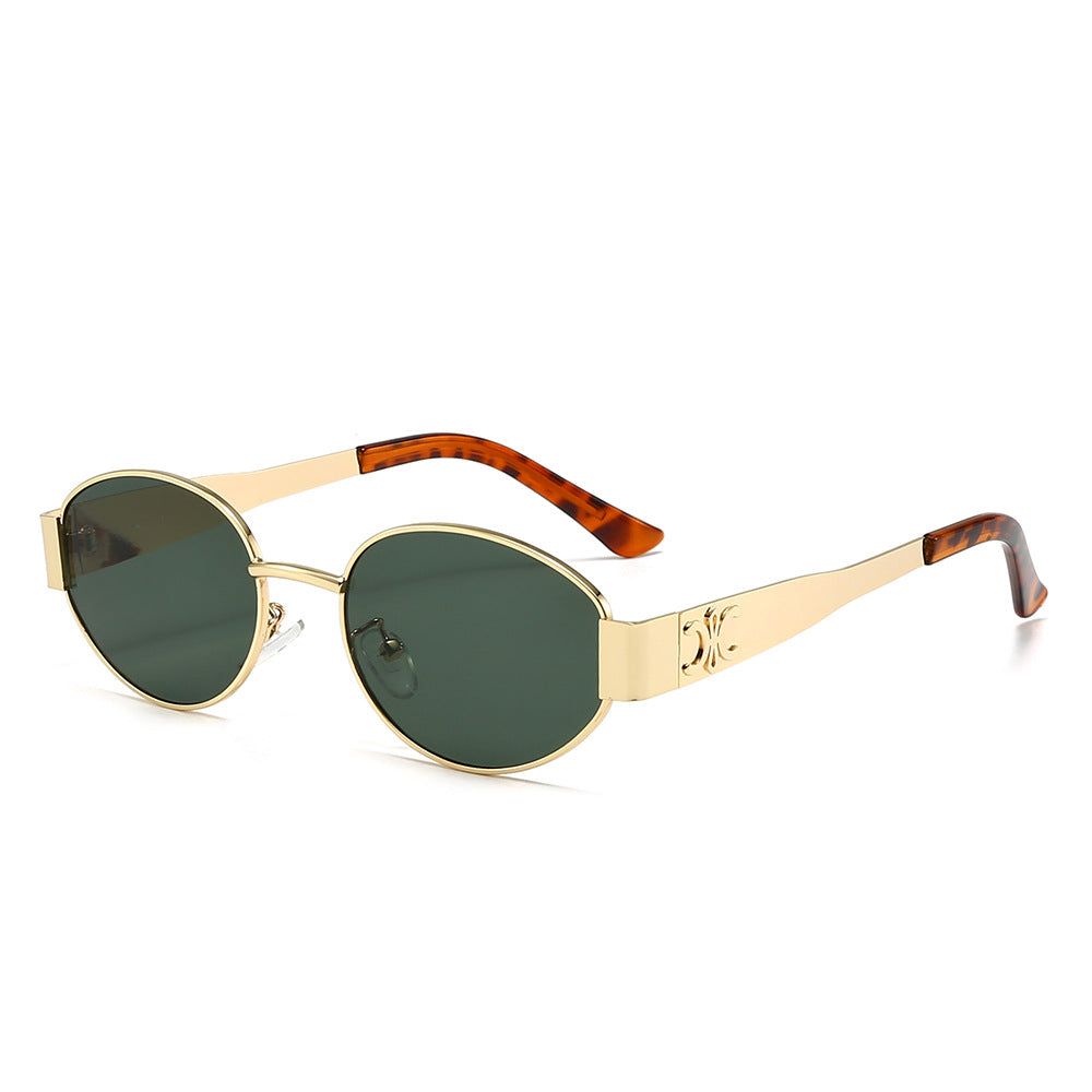 Women's designer sunglasses with elegant oval frame and unique accents Stornfield
