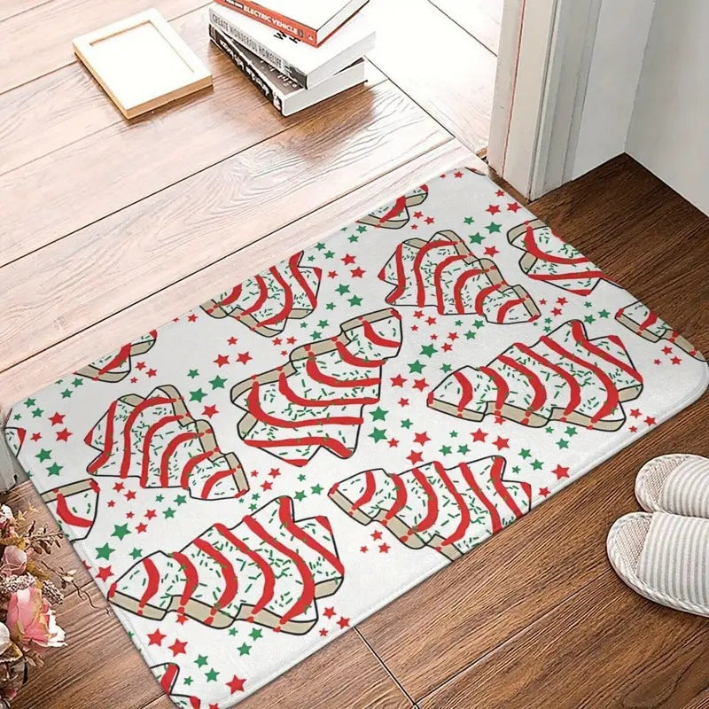 Festive Holiday-Themed Floor Mat for Home
