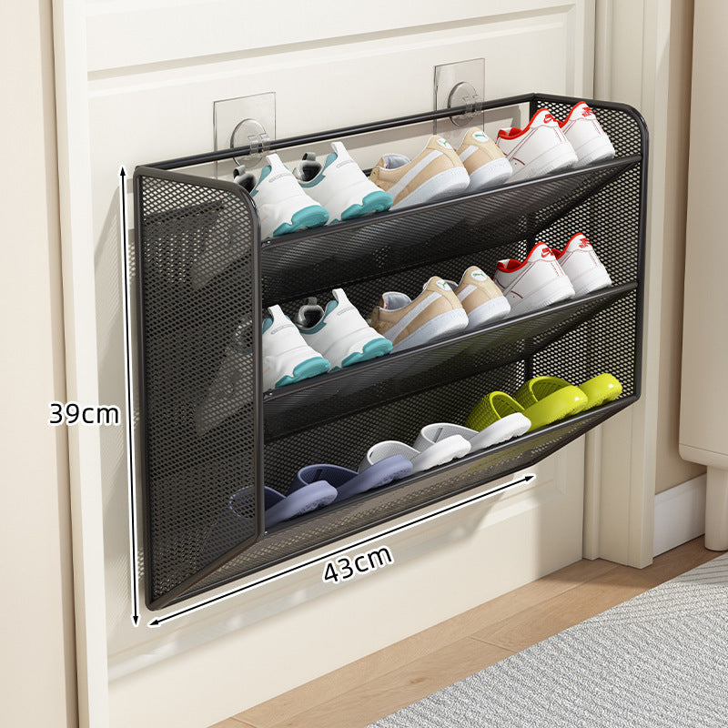 slim overdoor mesh shoe rack organizer with ventilated angled shelf Stornfield