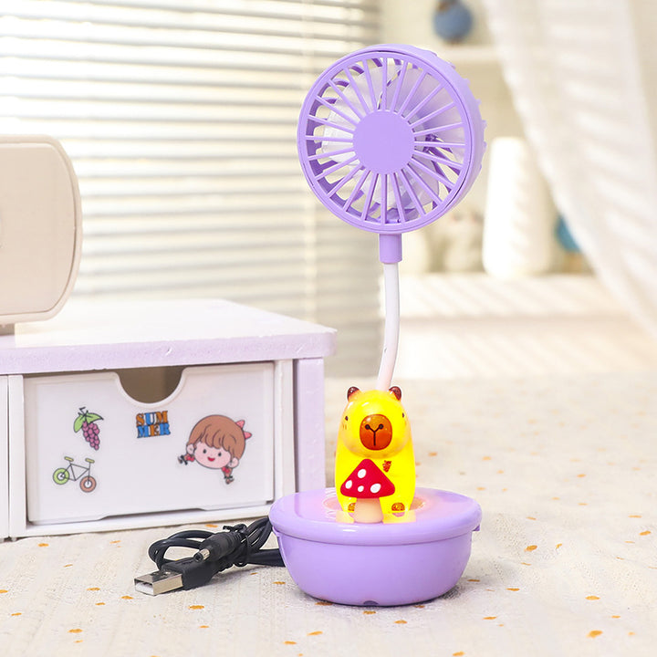 Women Portable Hand Fan with LED Panda Design Stornfield