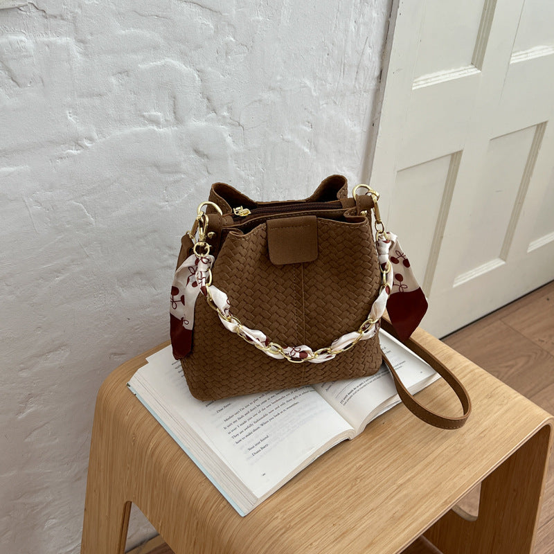 Woven Bucket Style Handbag