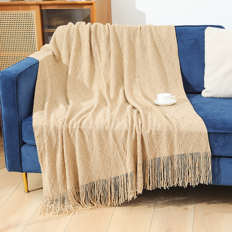 Women High-quality and stylish fleece blanket with modern textured pattern Stornfield
