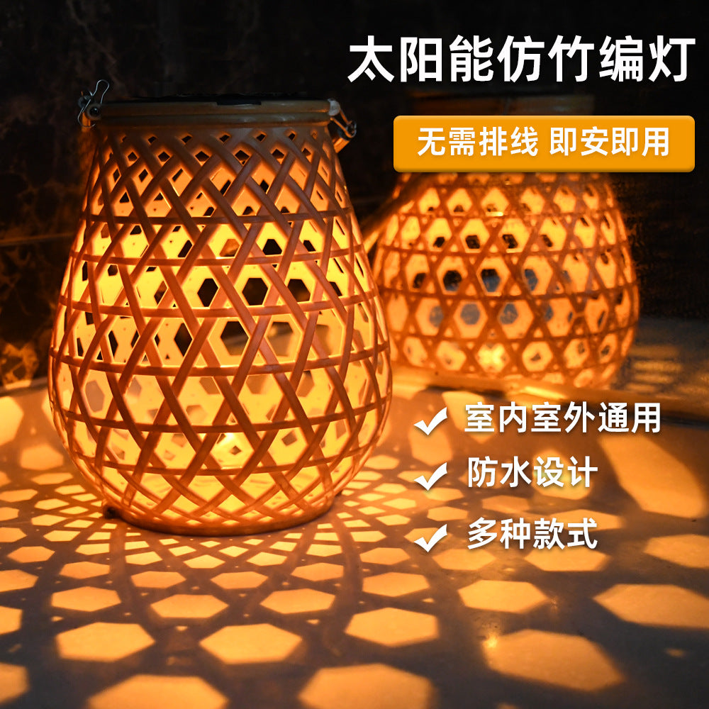 Decorative Woven Lantern With Rope Handle Stornfield