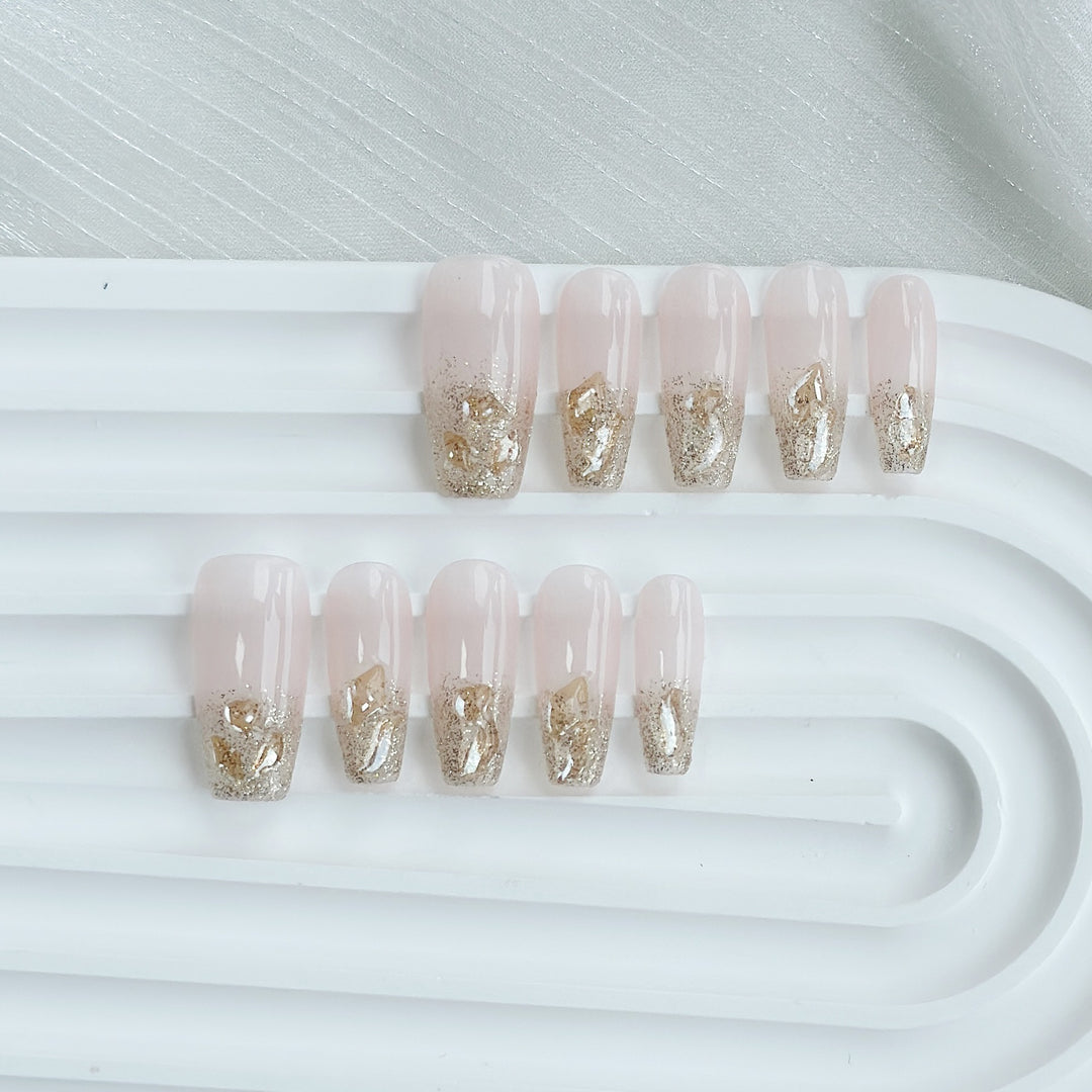 Luxurious Glitter-Dipped Press-On Nail Set