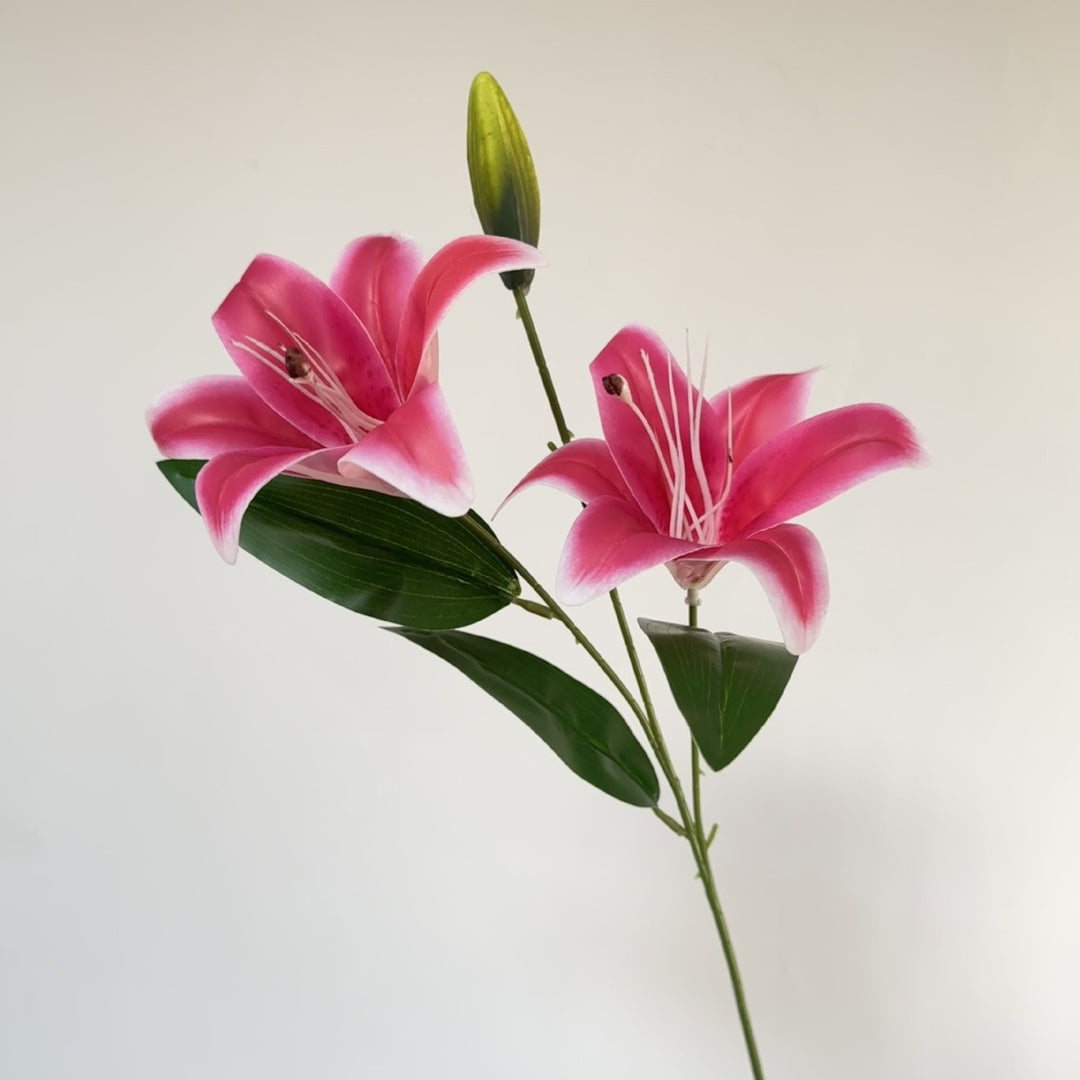Artificial lily branch with realistic flowers
