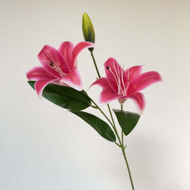 Artificial lily branch with realistic flowers
