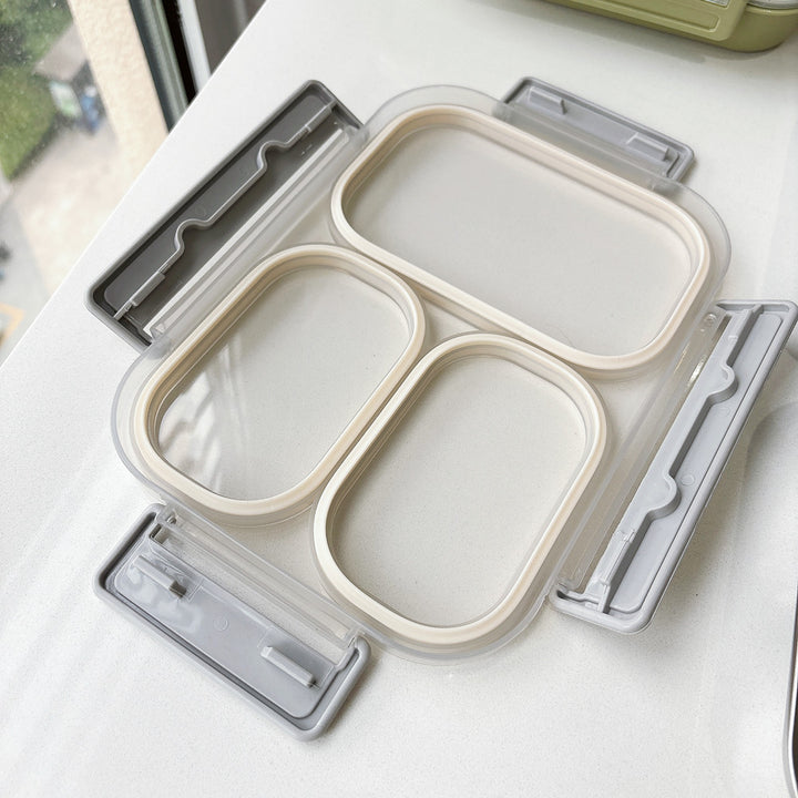 Dual-Compartment Steel Food Storage Container