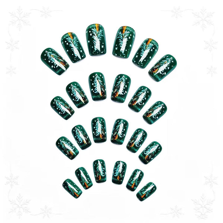 Artificial Nails in Festive Christmas Tree Design Stornfield