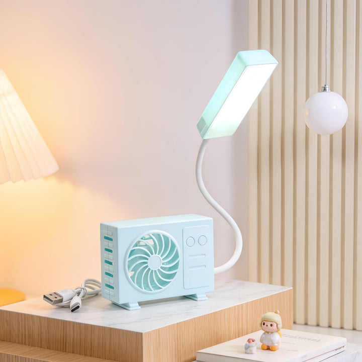 Women's table lamp with integrated USB fan Stornfield
