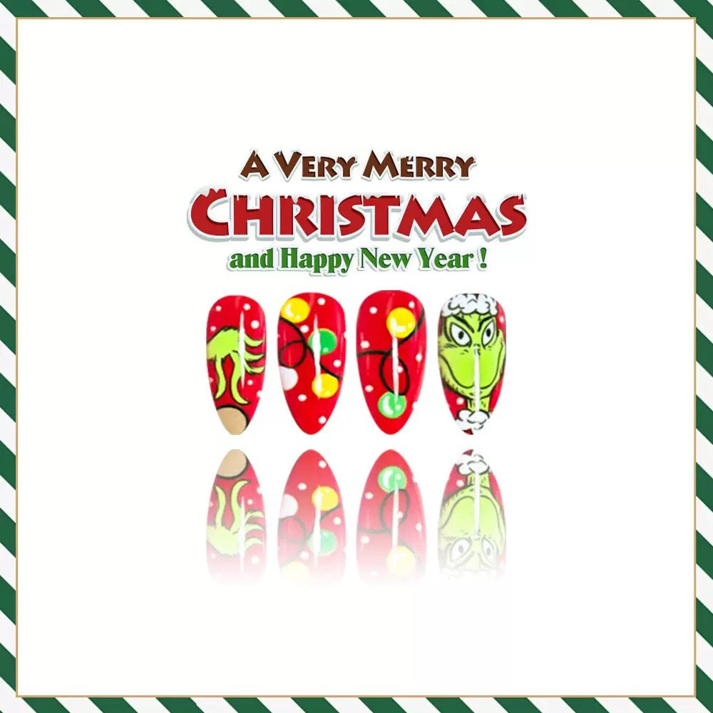 Artificial nail set with creative Christmas motifs Stornfield