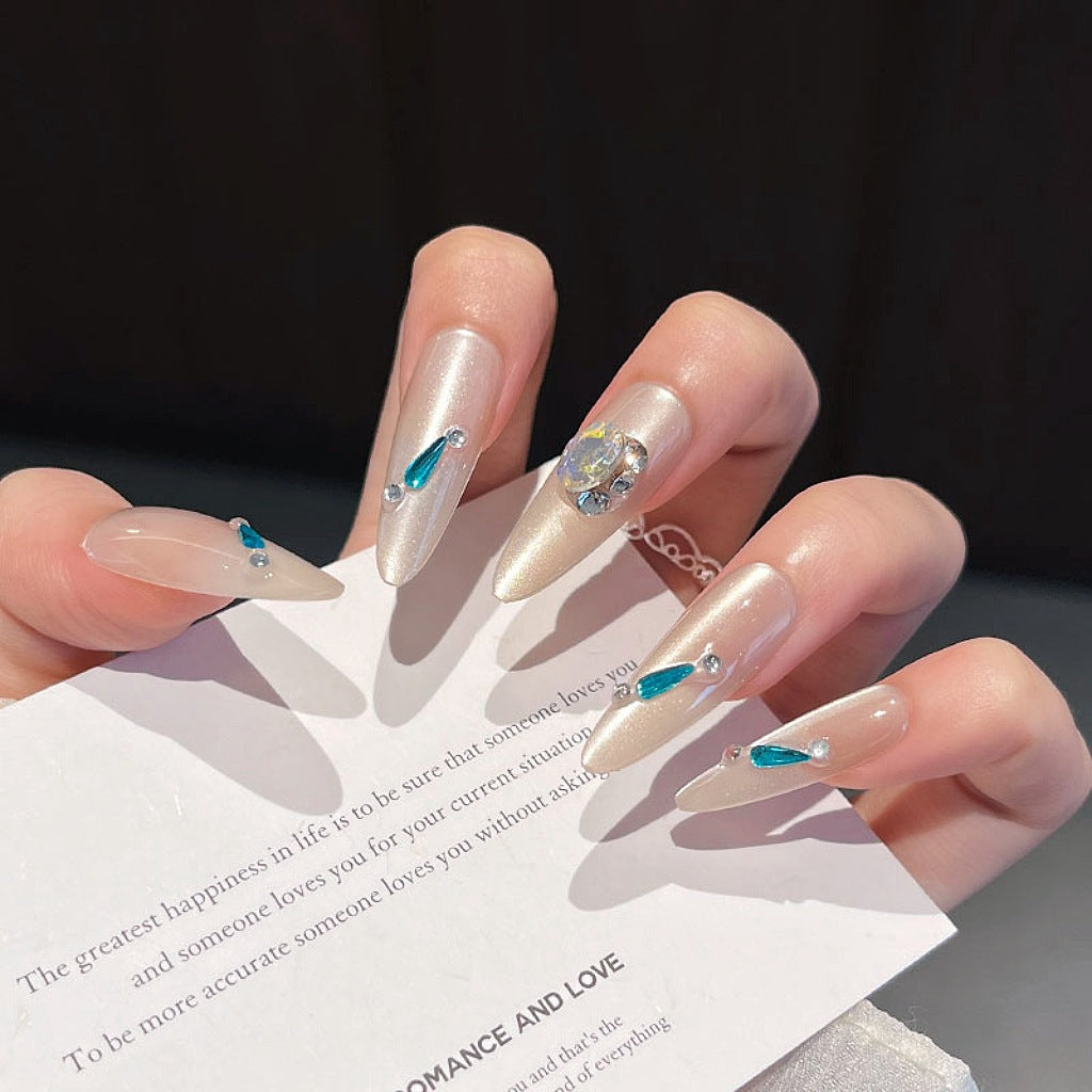 Crystal-Embellished Nail Art Extensions Stornfield
