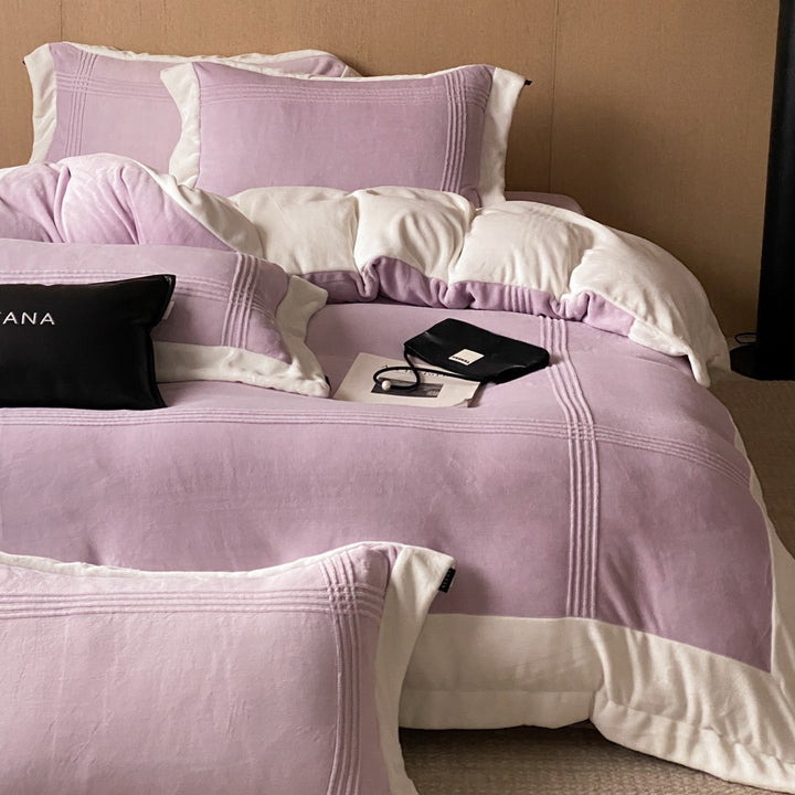 Linen-Blend Pintuck Duvet Cover Set with Matching Pillow Shams