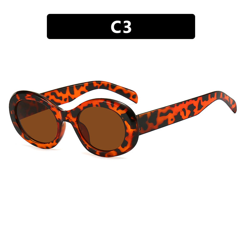 Women's fashionable sunglasses in original oval design with transparent frame and UV protection Stornfield