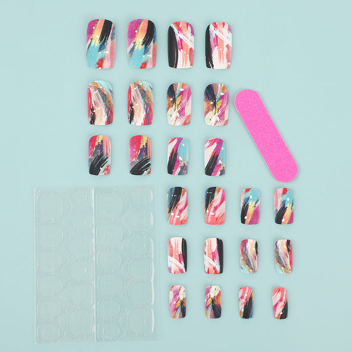 Nail Art Set with Creative Color Patterns Stornfield