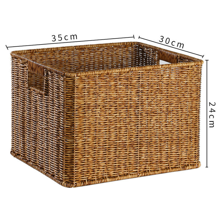 Handcrafted Rectangular Wicker Storage Bin Stornfield