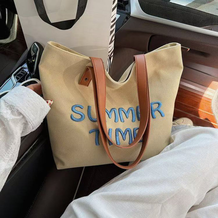 Beach bag with embroidered summer motif Stornfield