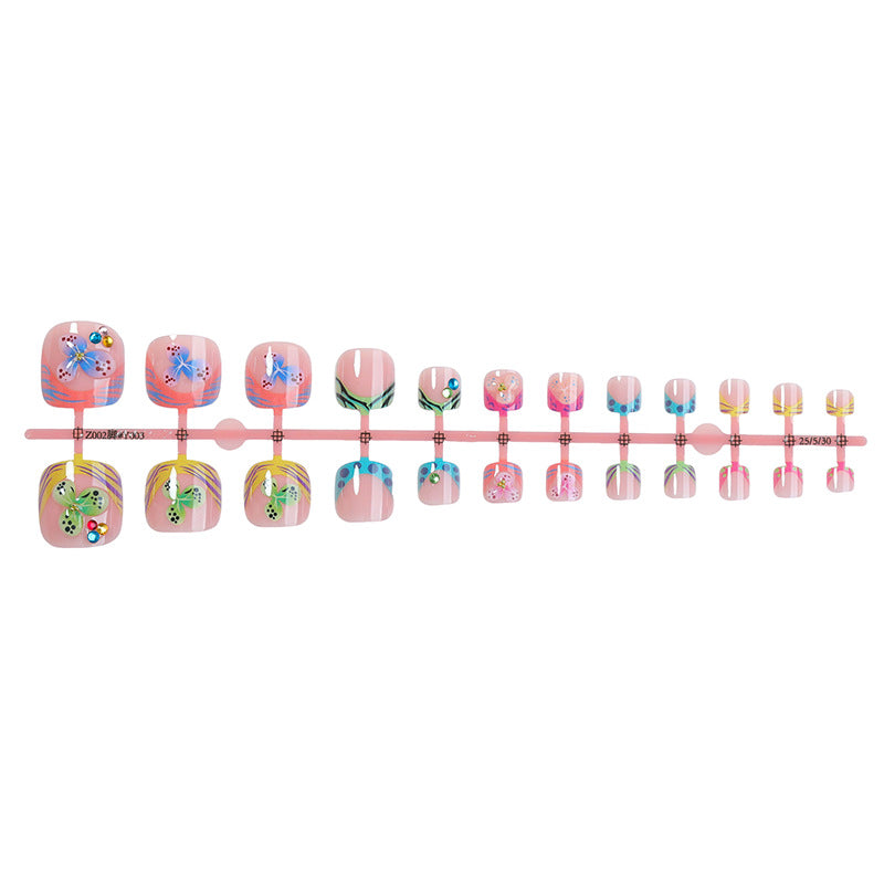 Decorative Press-On Nail Set with Elegant Butterfly Designs Stornfield