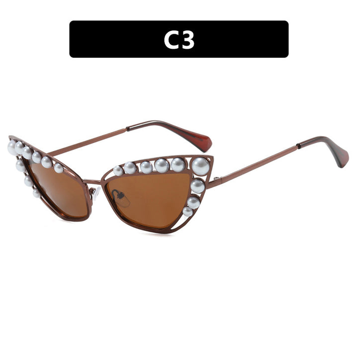 Ladies Cat-Eye Sunglasses with Exclusive Pearl Tip Frame Stornfield