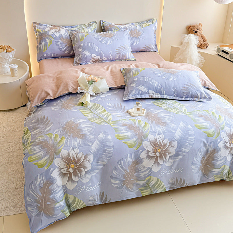Floral Patterned Reversible Duvet Cover Set