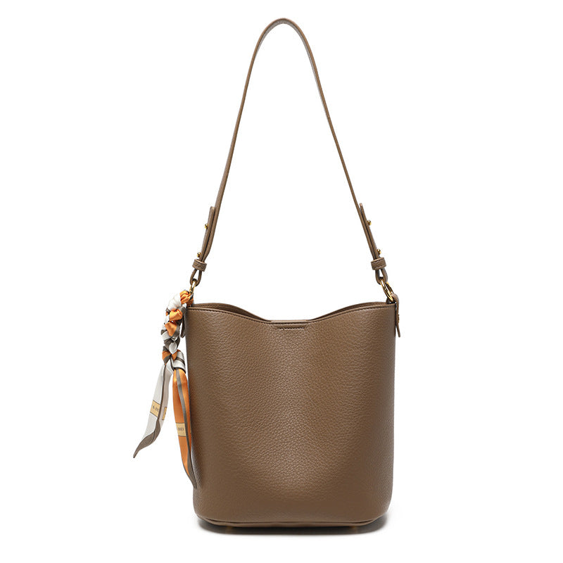 Textured Leather Bucket Bag Stornfield