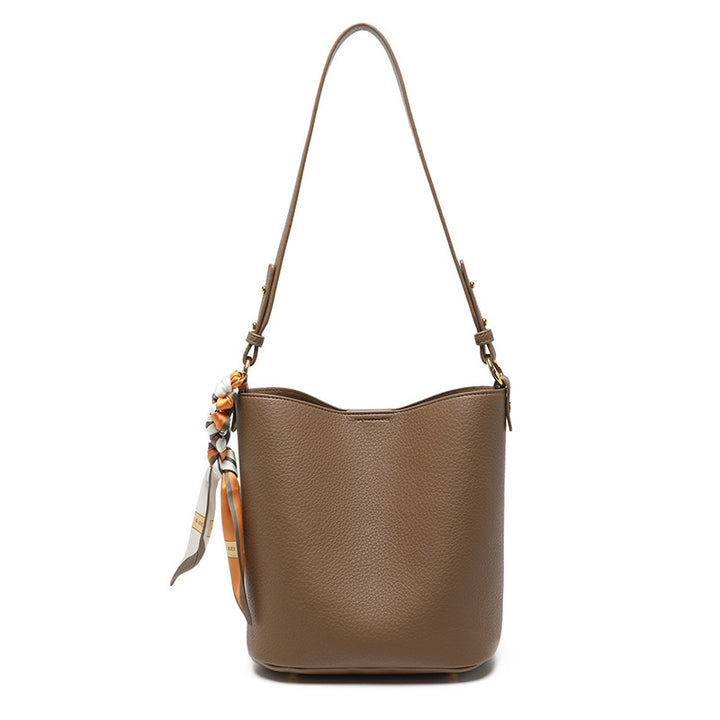 Textured Leather Bucket Bag Stornfield