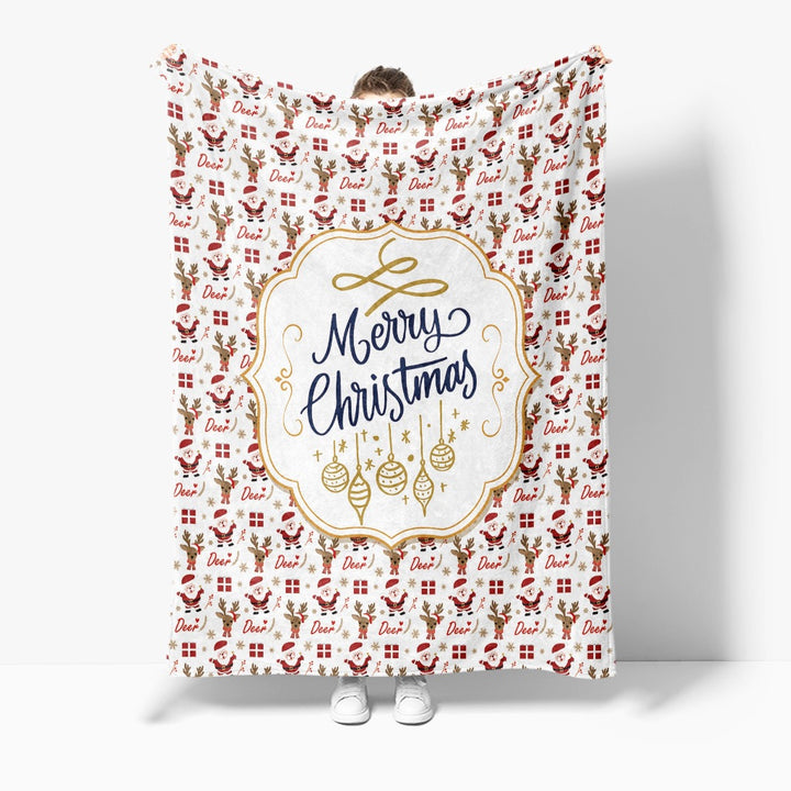 Festive Holiday-Themed Fleece Throw Blanket