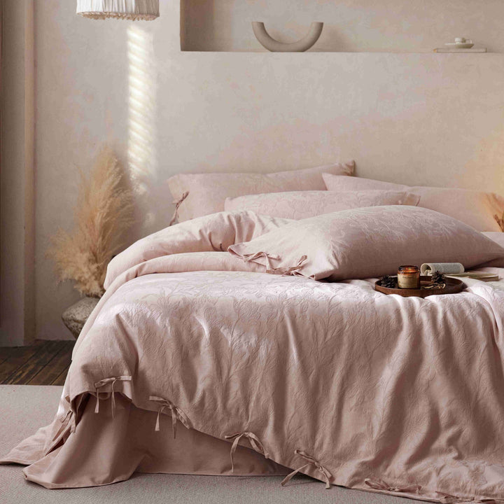 Luxury Jacquard Tie-Closure Duvet Cover Set