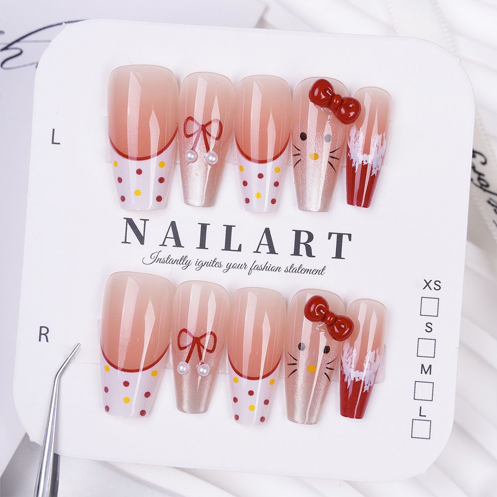 Glamorous artificial nails with playful 3D designs Stornfield