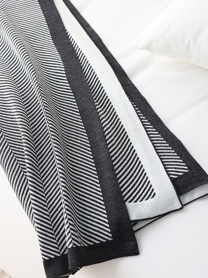 Contemporary Chevron Knit Throw Blanket