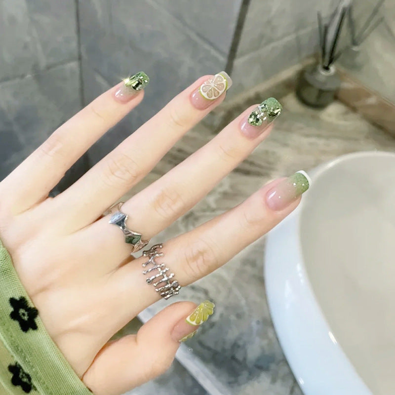 Artificial nail set with elegant crystal embellishments Stornfield