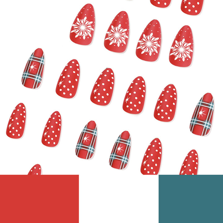 Artful stiletto nails with festive design Stornfield