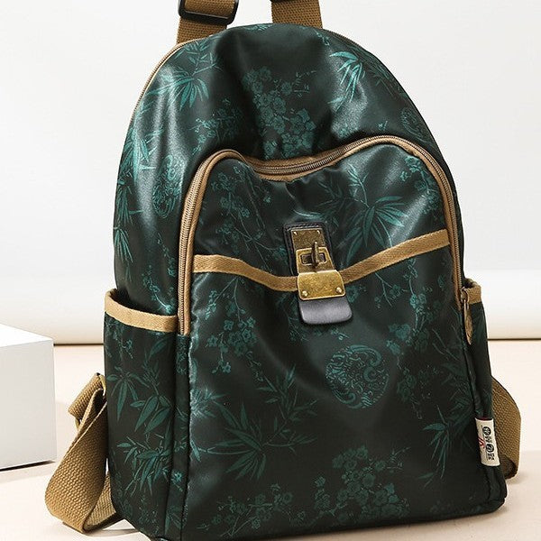 Floral Print Canvas Backpack Stornfield