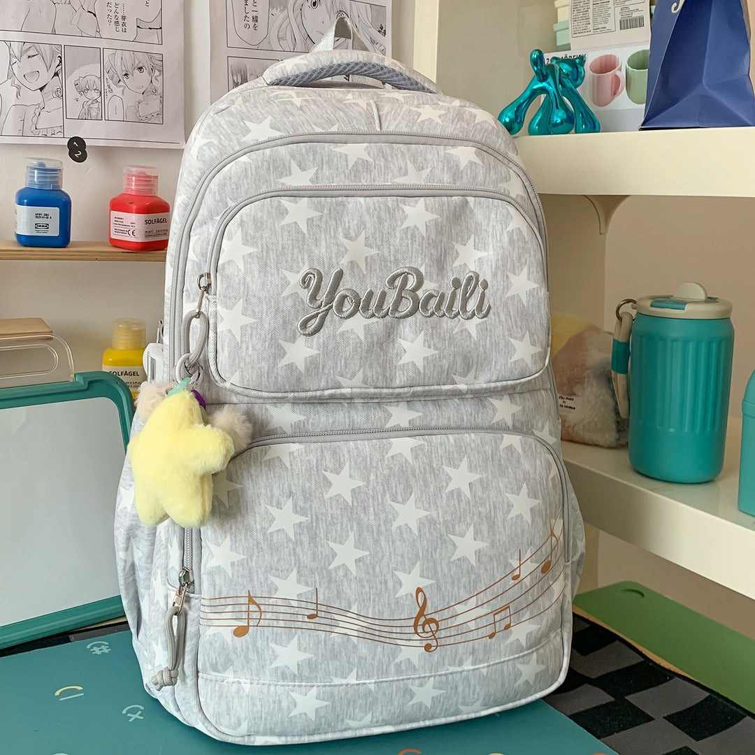 Star-Patterned Canvas Backpack Stornfield