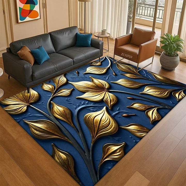Leaf-Patterned Area Rug Stornfield