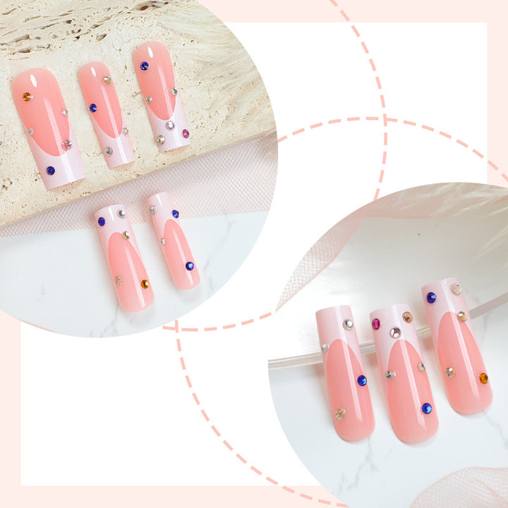 Elegant Decorative Press-On Nail Set with Gem Accents Stornfield