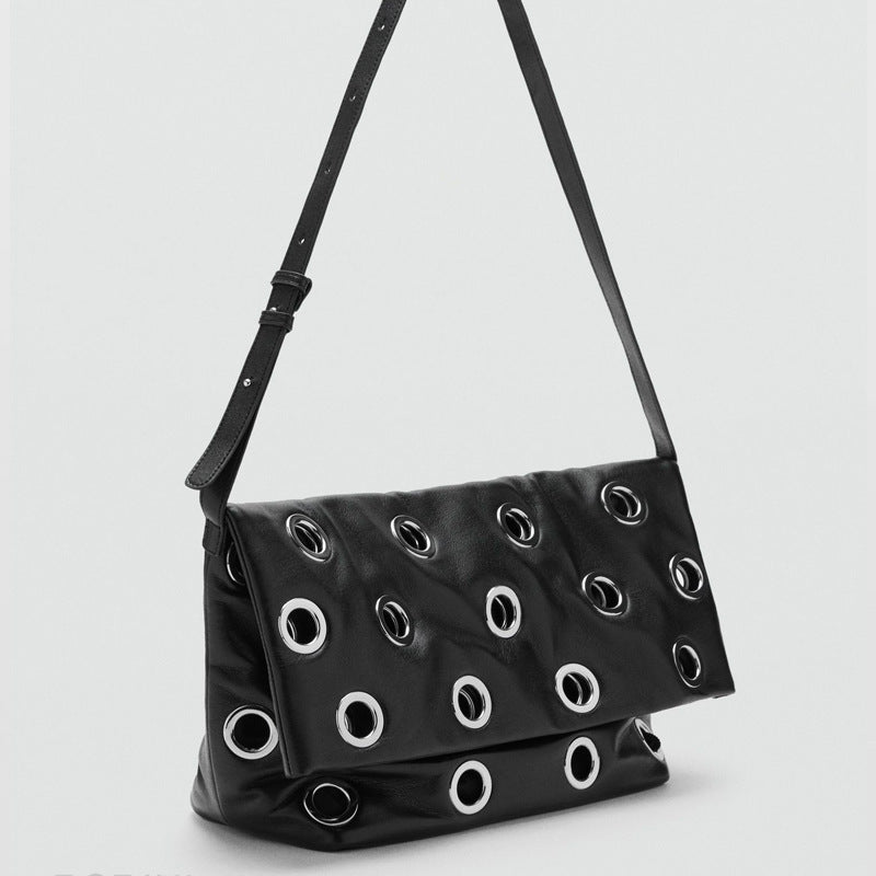 Grommet Accented Shoulder Bag
