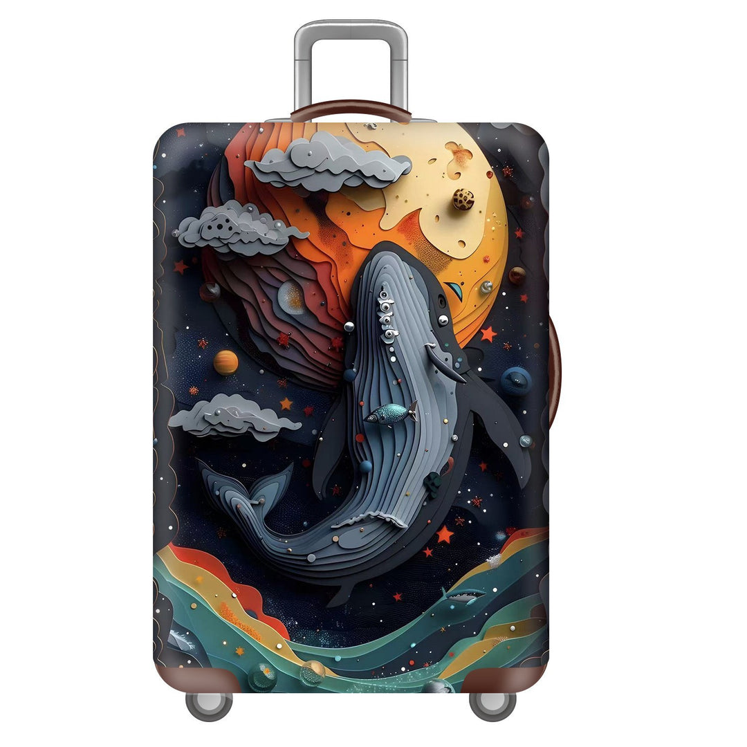 Unisex nan robust Hart shell trolley with lion portrait motif print, shock-resistant ABS polycarbonate shell, multi-wheeled chassis and TSA security lock Stornfield