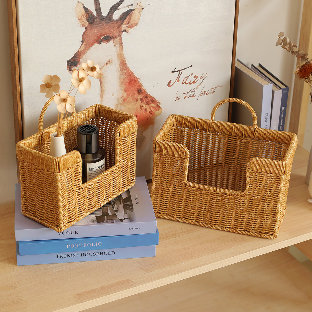 Unisex Handwoven Storage Basket with Practical Carrying Handle Stornfield