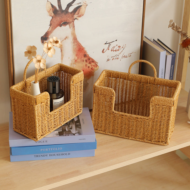 Unisex Handwoven Storage Basket with Practical Carrying Handle Stornfield