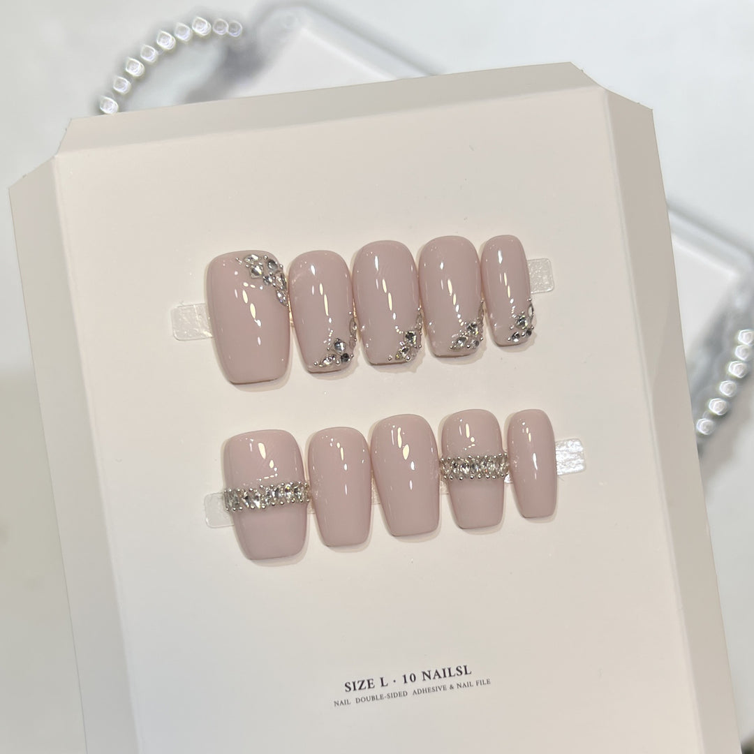 Luxury Rhinestone-Embellished Press-On Nail Set Stornfield