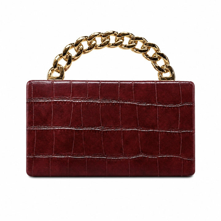 Structured Python-Embossed Handbag