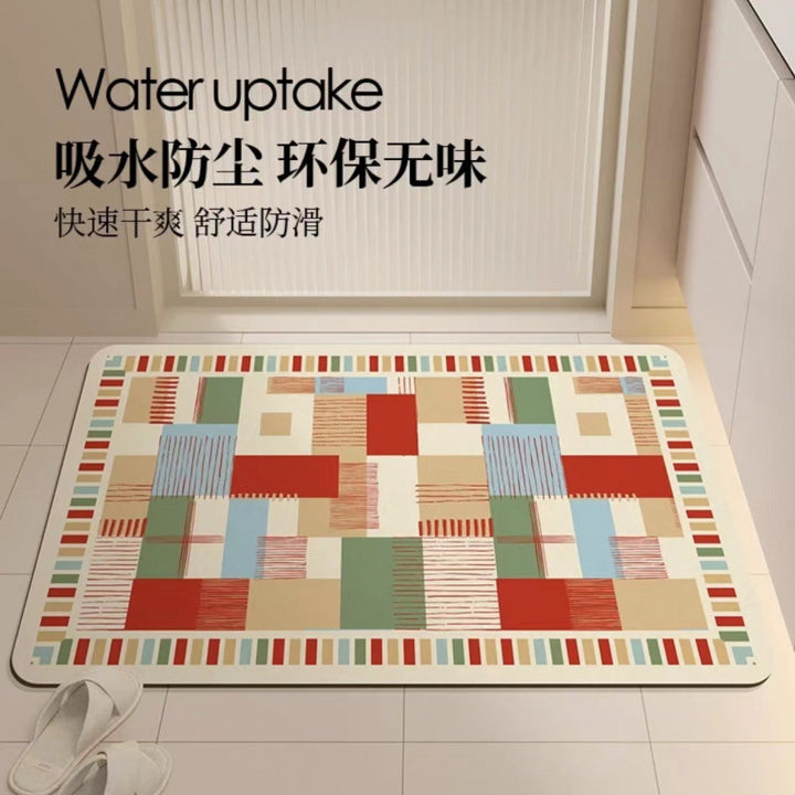 Absorbent Multi-Patterned Bath Mat