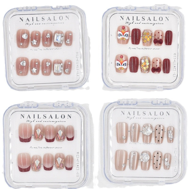 Glamorous Heart-Themed Press-On Nail Set Stornfield