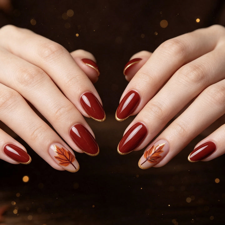 Decorative Autumn-Themed Nail Art Enhancements Stornfield