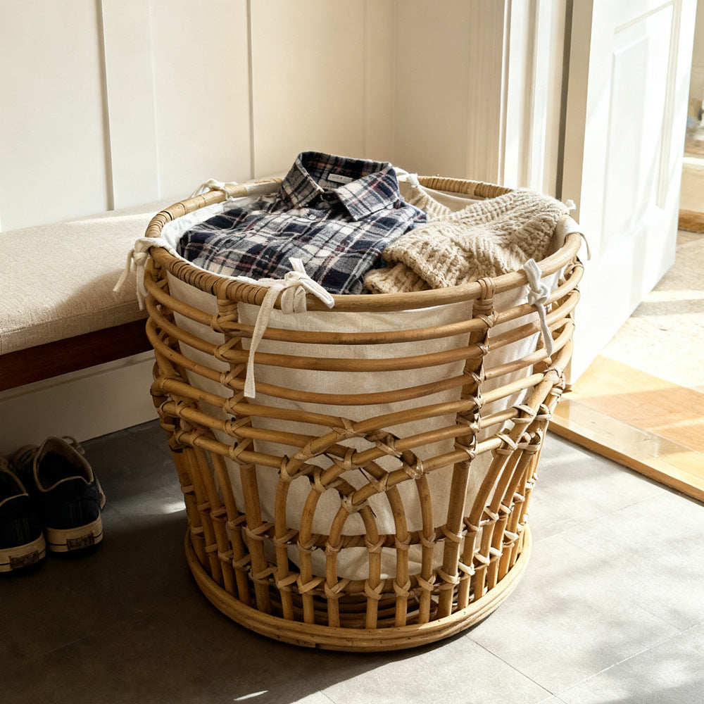 Handcrafted storage basket with fabric insert Stornfield