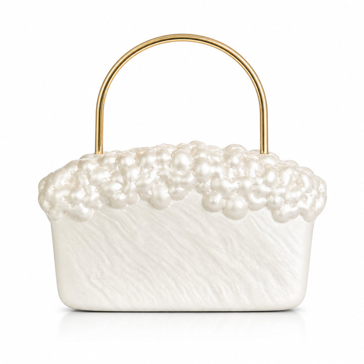 Sculptural Pearl-Embellished Handbag